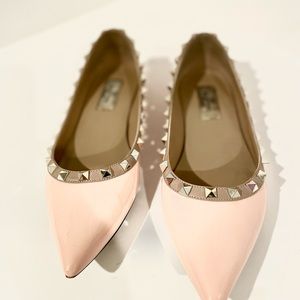 Valentino Garavani Rockstud ballet flats, light pink 37. EUC
